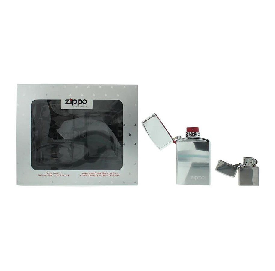 Gaveæsker - Zippo EDT 50 ml + Windproof Lighter Silver – Gavesæt - 679602094412