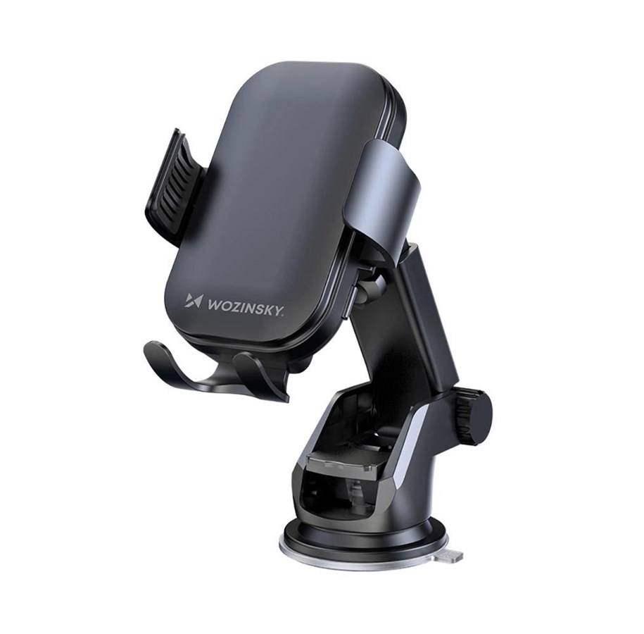 Mobil - Andet Tilbehør - Wozinsky WUMID Phone Holder with Inductive Charger 15W for Car Dashboard - Black - 5907769308857