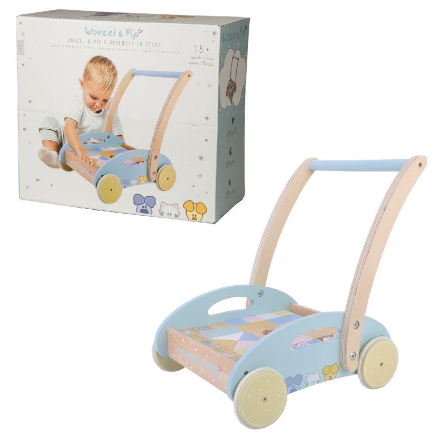 Babylegetøj - Rubo Toys Woezel en Pip Baby Block Cart Walker - 2004864