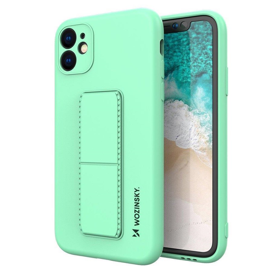 Mobil - Covers & Cases - Wozinsky Kickstand Case Silicone Case with Stand iPhone 12 Pro Max Mint - 9111201940567