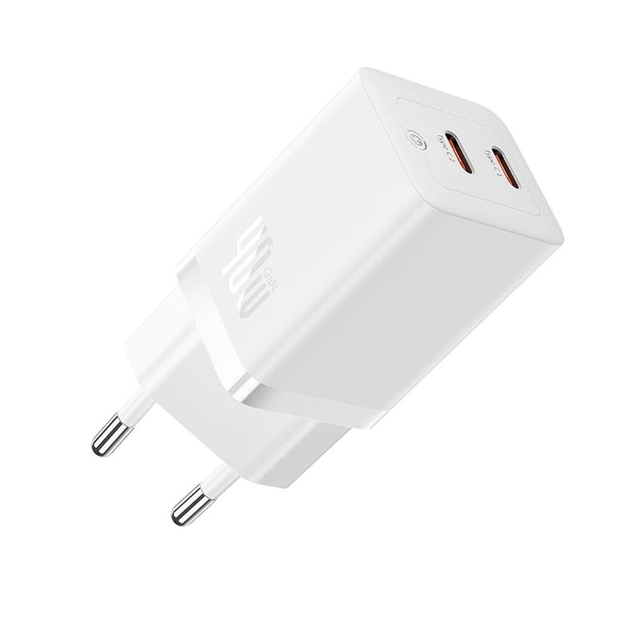 Mobil - Adaptere & Opladere - Baseus GaN5 Pro 40W 2xUSB-C Wall Charger - White - P10110804217-Z1