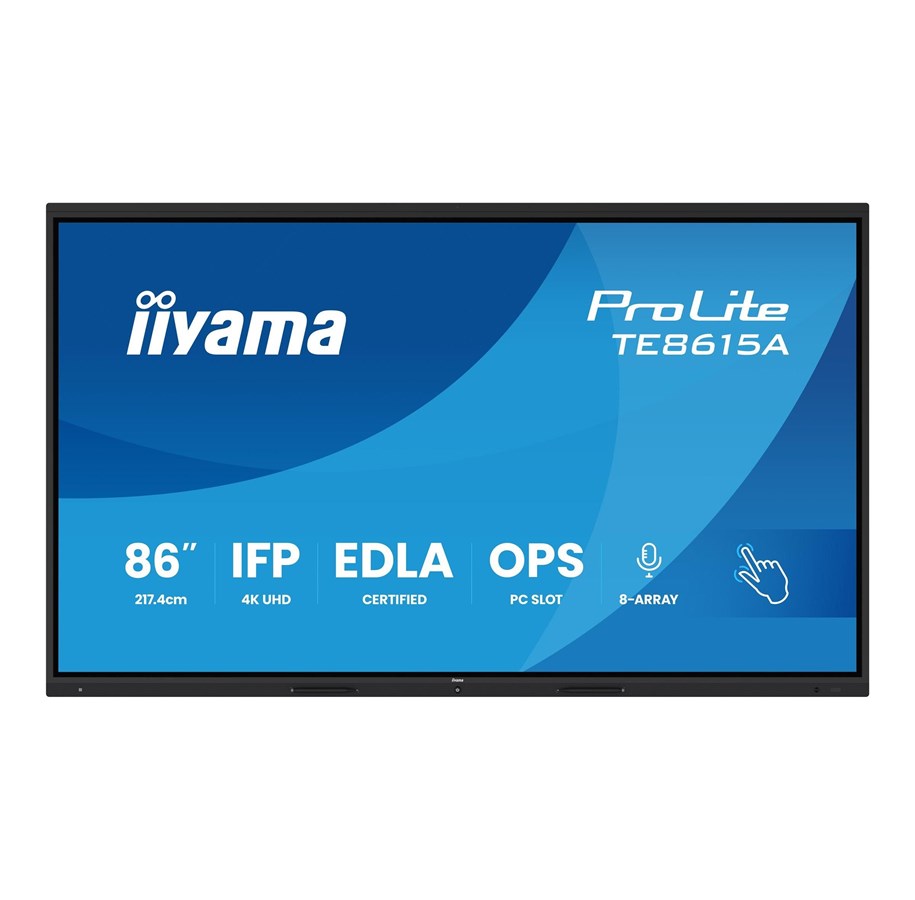 Digital skiltning & Hotel - iiyama ProLite TE8615A-B1AG 86" Class (85.6" viewable) LED-backlit LCD display - 4K - for digital signage / interactive communication - TE8615A-B1AG