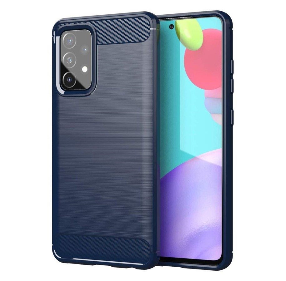 Mobil - Covers & Cases - Hurtel Carbon Case Flexible Cover TPU Case for Samsung Galaxy A72 4G Blue - 5907769324741