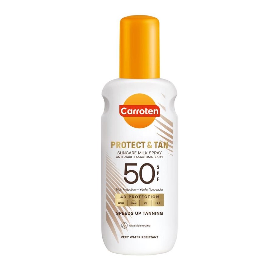 Kropspleje - Carroten Protect & Tan Body Milk Spray SPF 50 - 150 ml - 8571058147