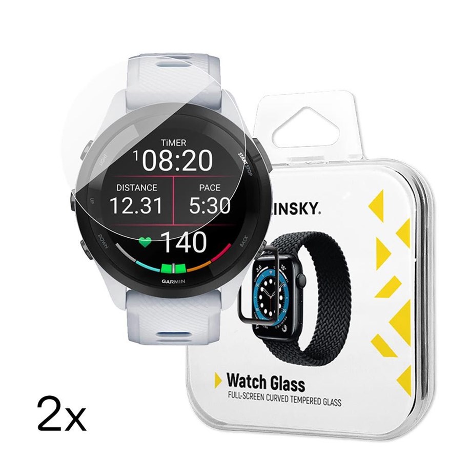 Smartwatch - Tilbehør - Wozinsky Full Glue Tempered Glass for Garmin Forerunner 265 46mm (2 pcs.) - 5907769366284
