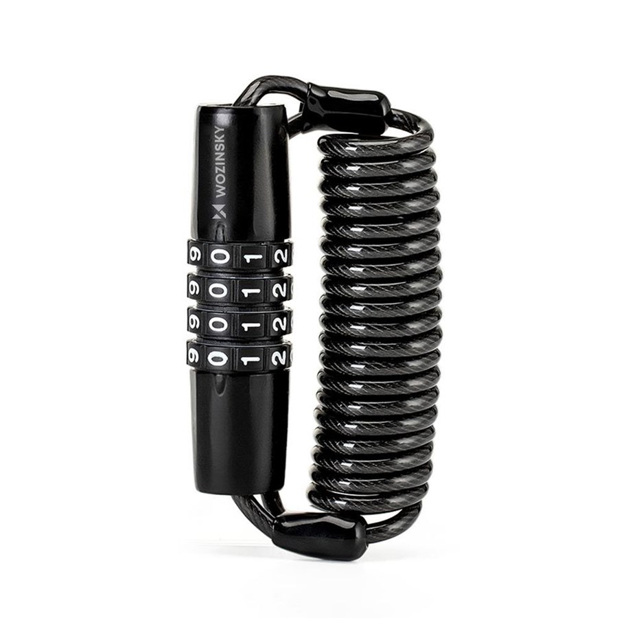 Cykeltilbehør - Wozinsky WBN-01R bicycle lock for a bicycle helmet waterproof 4-digit combination - black - 5907769384783
