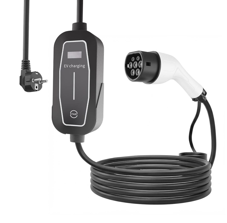 Elbil ladere - Gembird Mobil ladekabel Schuko Type 2 16A 1-faset (3.7 KW) - 5 meter - EV-MC3.7KW-5M