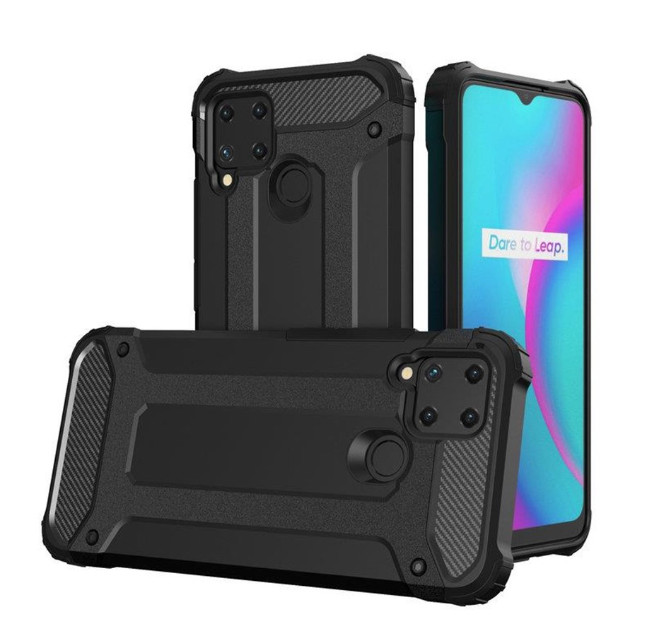 Mobil - Covers & Cases - Hurtel Hybrid Armor Case for Realme 10 5G / Realme 9i 5G Armored Hybrid Case Black - 5907769353079