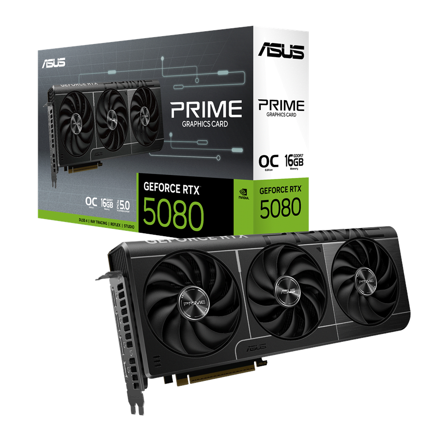 Grafikkort - ASUS GeForce RTX 5080 Prime EVO OC - 16GB GDDR7 RAM - Grafikkort - 90YV0LX4-M0NA00