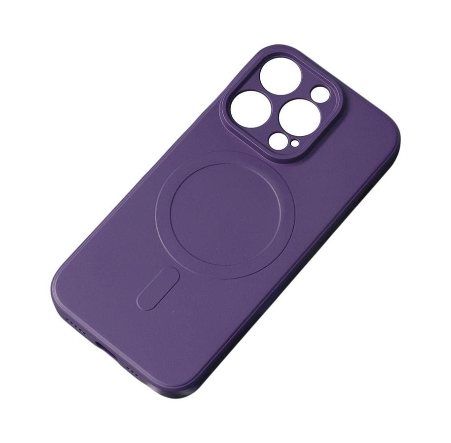 Mobil - Covers & Cases - Hurtel MagSafe Compatible Silicone Case for iPhone 15 Plus Silicone Case - Purple - 5907769356896