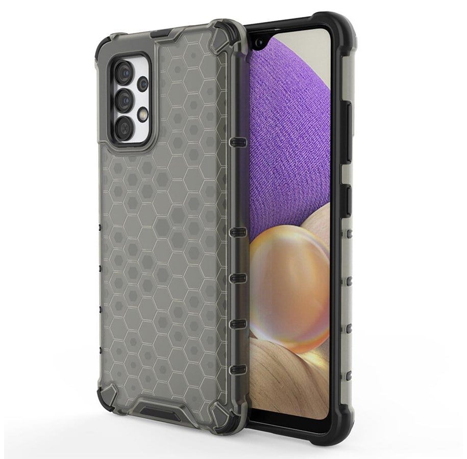 Mobil - Covers & Cases - Hurtel Honeycomb Case Armored Cover with a Gel Frame for Samsung Galaxy A03s (166.5) Black - 5907769339912