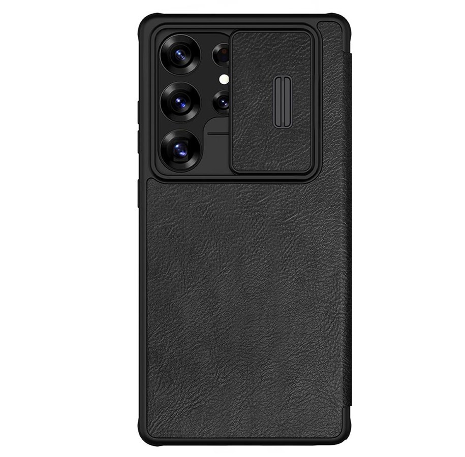 Mobil - Covers & Cases - Nillkin Qin Pro Case for Samsung Galaxy S25 Ultra with Flip and Camera Cover - Black - 6902048290532