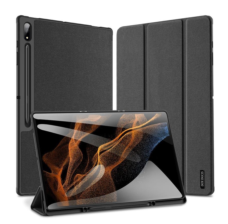 Mobil - Covers & Cases - Dux Ducis  Domo Foldable Tablet Case Cover with Smart Sleep Stand Samsung Galaxy Tab S8/S9 Ultra Black - 6934913000793