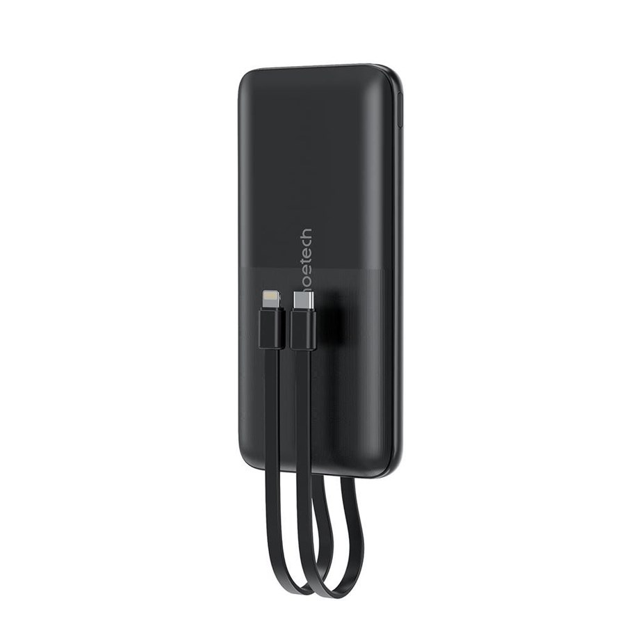 Powerbank - Choetech B654 22.5W USB-A / USB-C / Micro USB with Built-in USB-C / Lightning Cable - Black Powerbank - Sort - 10000 mAh - 01.01.04.XX-B654-BK