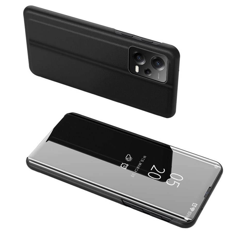 Mobil - Covers & Cases - Hurtel Clear View Case Cover for Xiaomi Redmi Note 12 5G / Poco X5 5G Flip Cover Black - 9145576276013