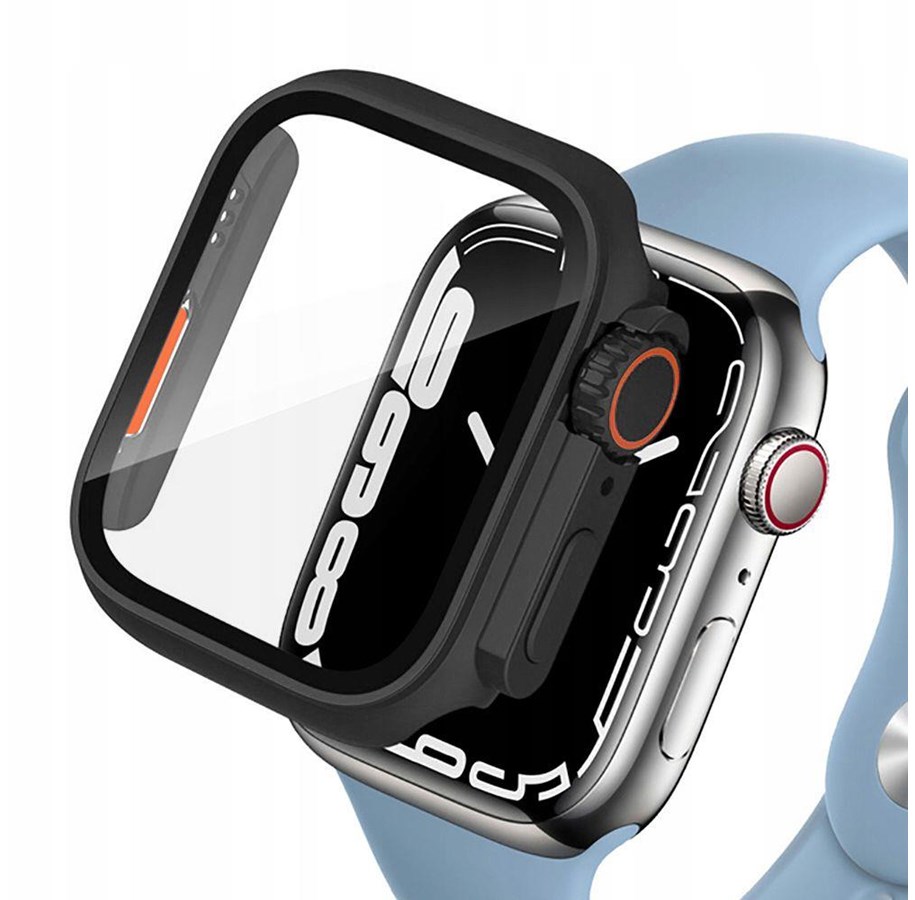 Smartwatch - Tilbehør - Tech-Protect Defense360 Case for Apple Watch 7 / 8 / 9 (45 mm) - Black & Orange - 9490713934555