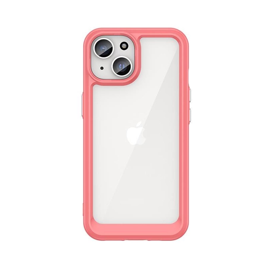 Mobil - Covers & Cases - Hurtel iPhone 15 Plus Outer Space Reinforced Case with a Flexible Frame - Red - 9145576279632