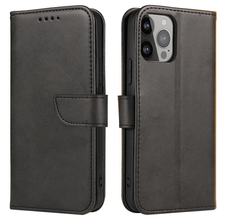 Mobil - Covers & Cases - Hurtel Magnet Case for Vivo Y16 / Vivo Y02s Flip Cover Wallet Stand Black - 9145576277270