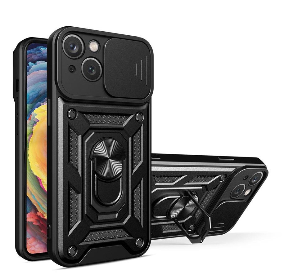 Mobil - Covers & Cases - Hurtel Hybrid Armor Camshield Case for Huawei nova Y90 Armored Case with Camera Cover Black - 9145576272992