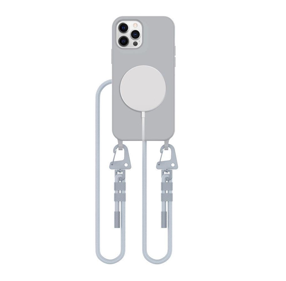 Mobil - Covers & Cases - Tech-Protect MagNecklace MagSafe Case for iPhone 12 / 12 Pro - Gray - 5906302376148