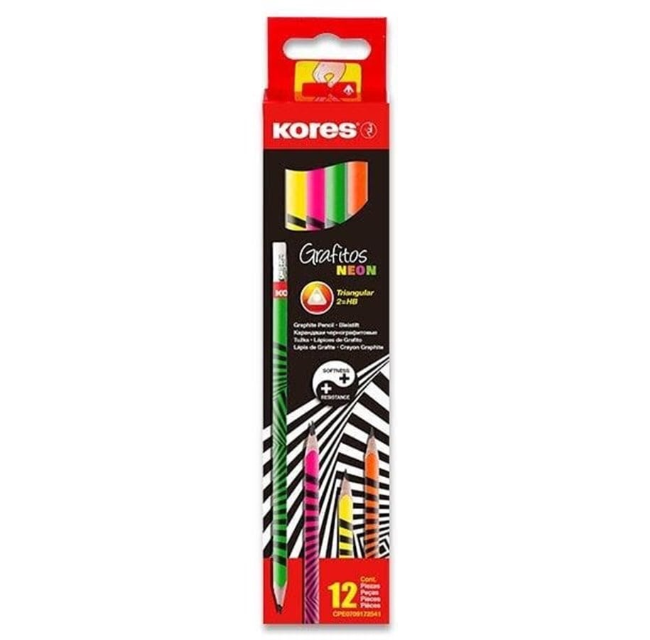 Skrive- og Tegneværktøjer - Kores - School Pencils - 12-pack - Neon - 792306