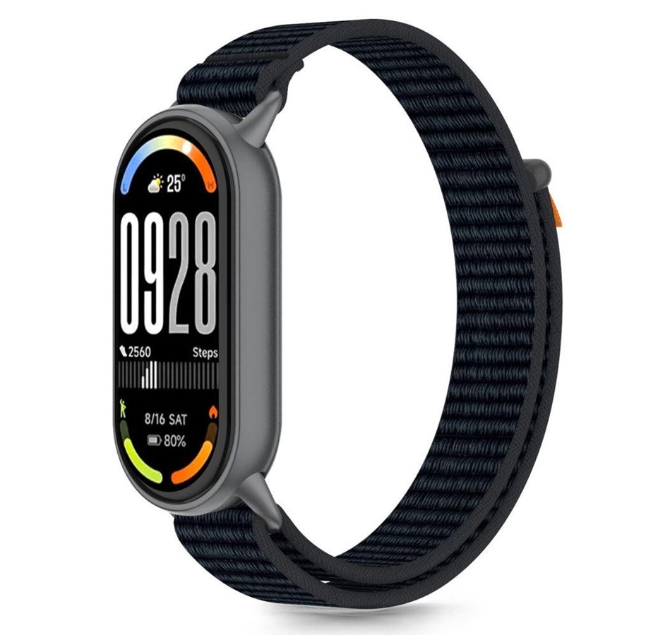 Smartwatch - Tilbehør - Tech-Protect Nylon Pro Strap for Xiaomi Smart Band 8 / 9 / 10 / NFC - Black & Orange - 5906302331468