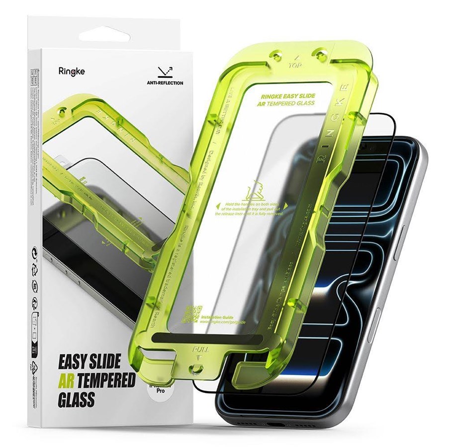 Mobil - Beskyttelsesglas - Ringke Easy Slide Anti Reflective Tempered Glass for iPhone 17 Pro - 8800293859789