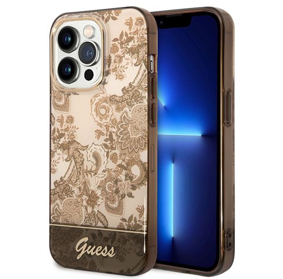Mobil - Covers & Cases - GUESS GUHCP14LHGPLHC iPhone 14 Pro 6.1" ocher hardcase Porcelain Collection - 3666339090685